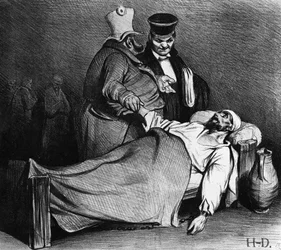 Karikatuur van Louis-Philippe met de Franse procureur-generaal, uit 